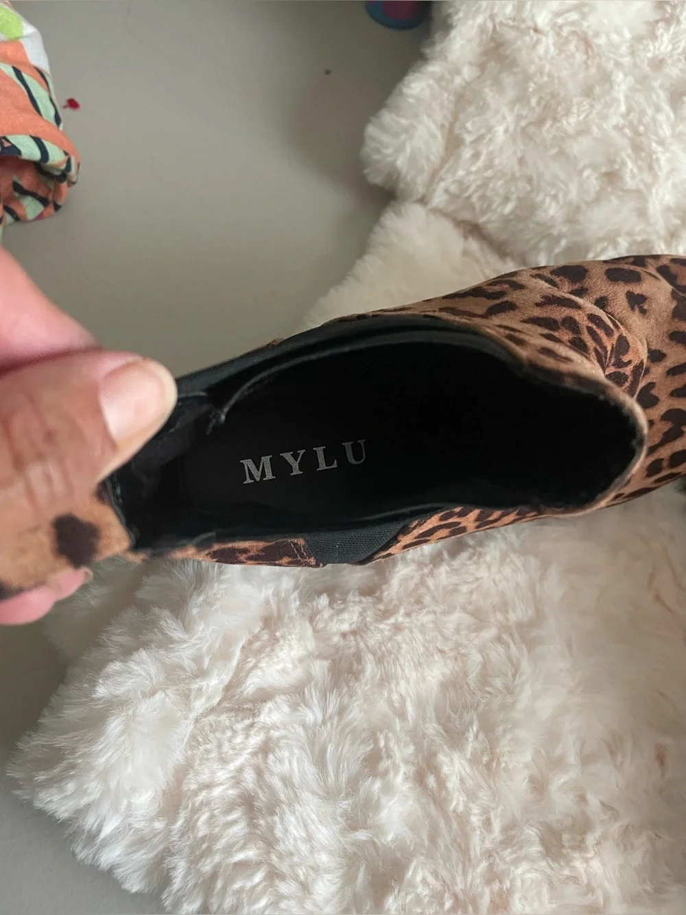 MYLU Leopard Print Booties Faux Suede in SZ 7.5 NWOB